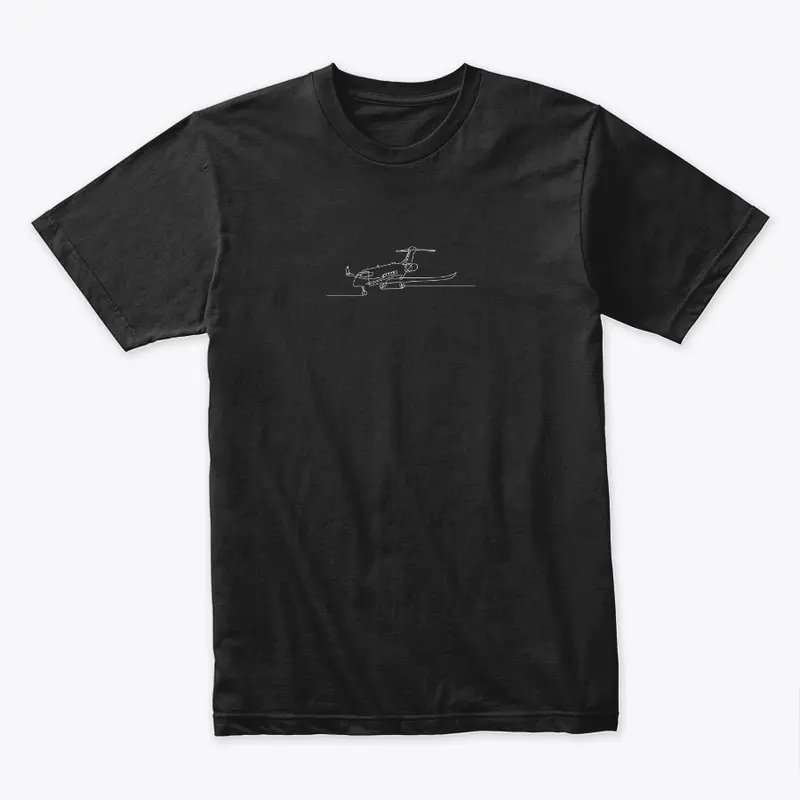 Jet Plane Single Line Art Premium Tee